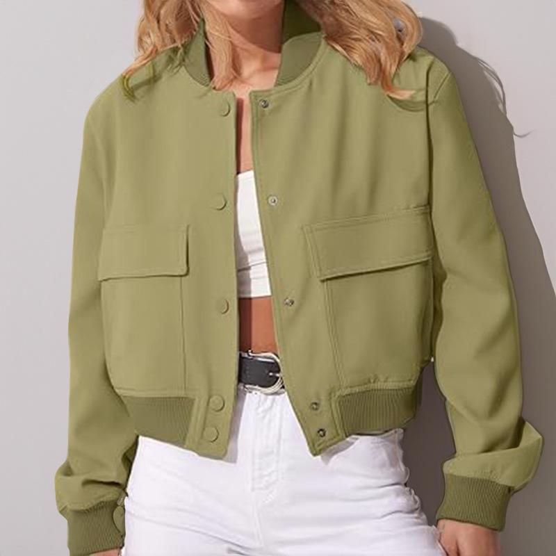 2024 Unisex Stand-up Collar Women's Jacket with Large Pockets