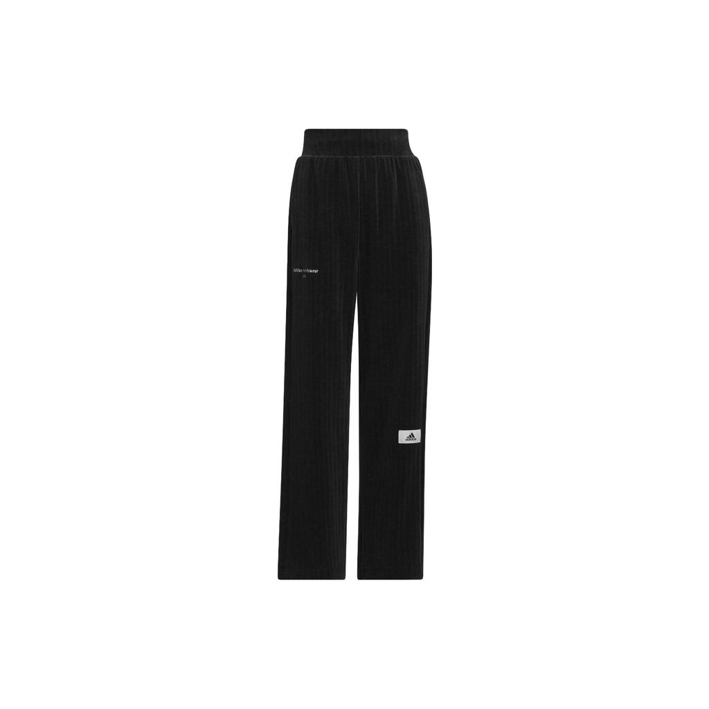 Adidas Solid Color Logo Knit Joggers Women Bottoms Black IP0745