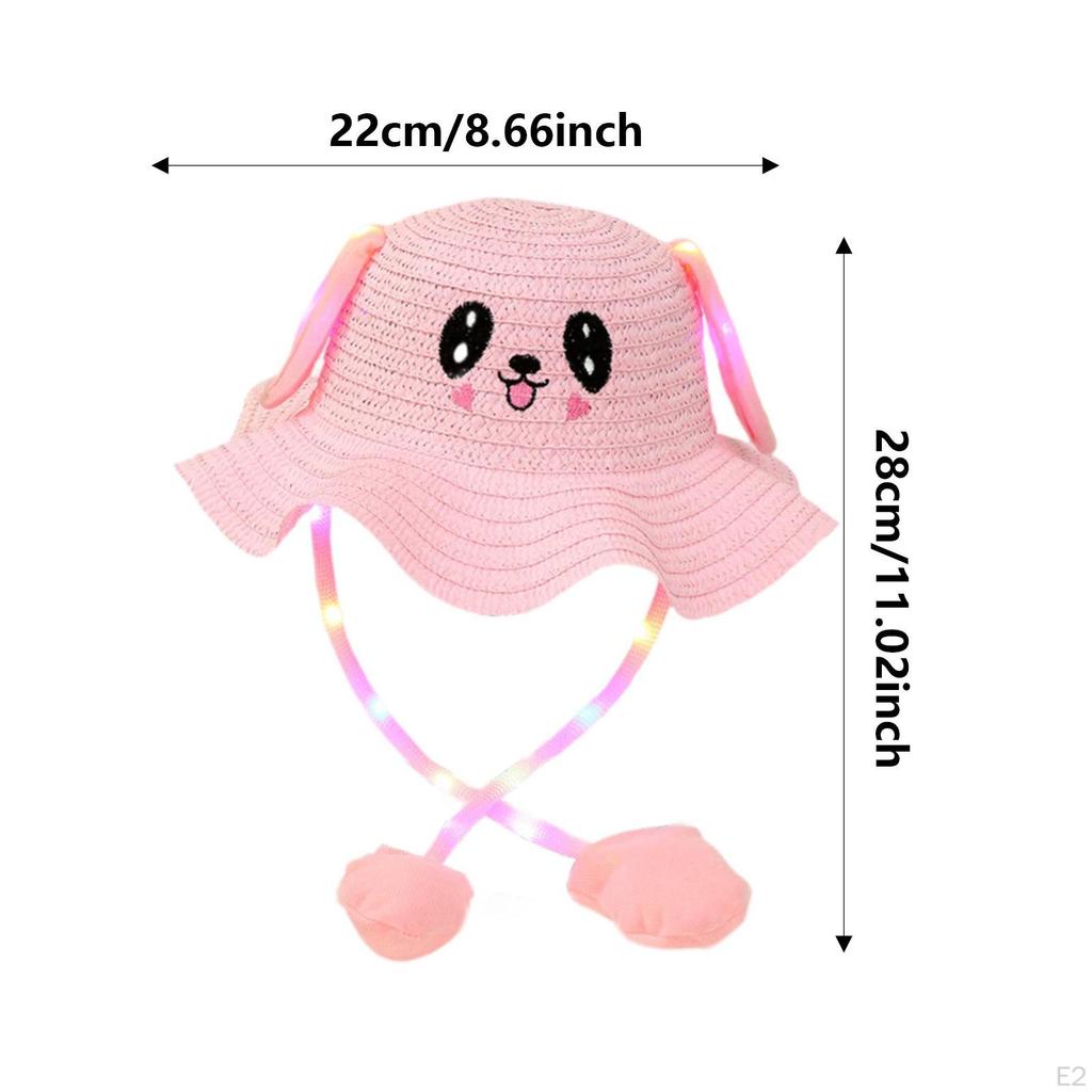 Kids Bunny Hat Lighted Bucket Cap Fashion Sun for Outdoor Sports Vocation
