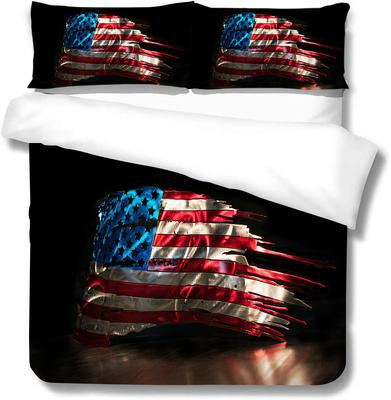 3D Digital Printing Polyester Quilt Cover Pillowcase Two Or Three-Piece Set National Flag Series