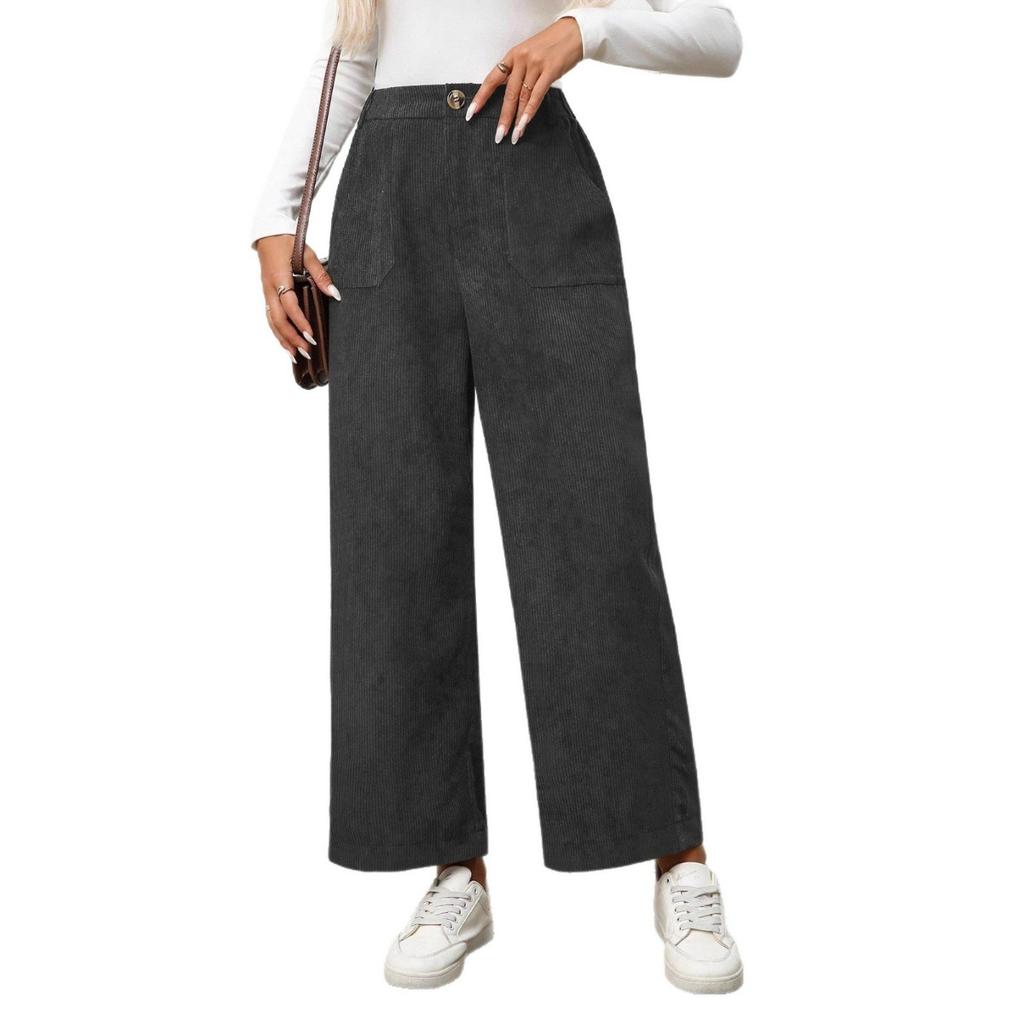 Fall New Women's Corduroy Casual Pants, Fashion European American Style Loose Trousers For Women, Cross-border Outerwear
