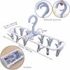 Foshine Folding Stainless Steel Clothes Drying Hanger, 2-Pack, 24 Clothes Pinch Hangers, Portable Hanger, Travel Hanger, Blue, Purple