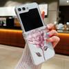 Rose Pattern Clear Phone Case For Samsung Galaxy Z Flip6 Flip5 Flip4 5G Hard PC Flower Folding Cover For Samsung Z Flip 6 5 4 3