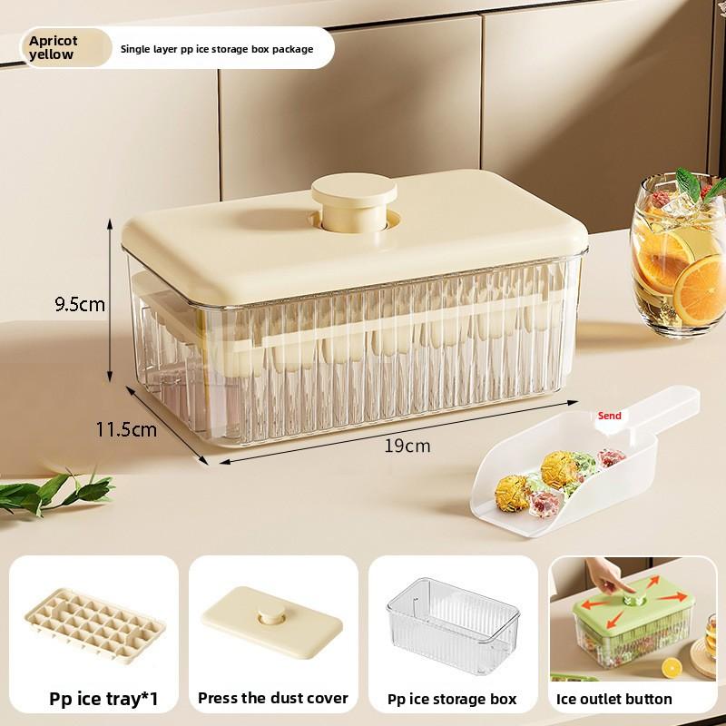 Press-to-Release Ice Cube Tray Food Grade Large Capacity for Home Freezer Storage Box for Perfect Ice Blocks Ice Cube Gadget