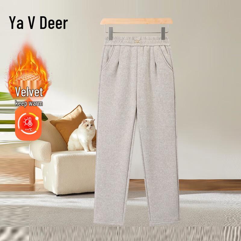 Yalu Women s Winter Plus Velvet High-Waist Straight-Leg Casual Pants 3XL