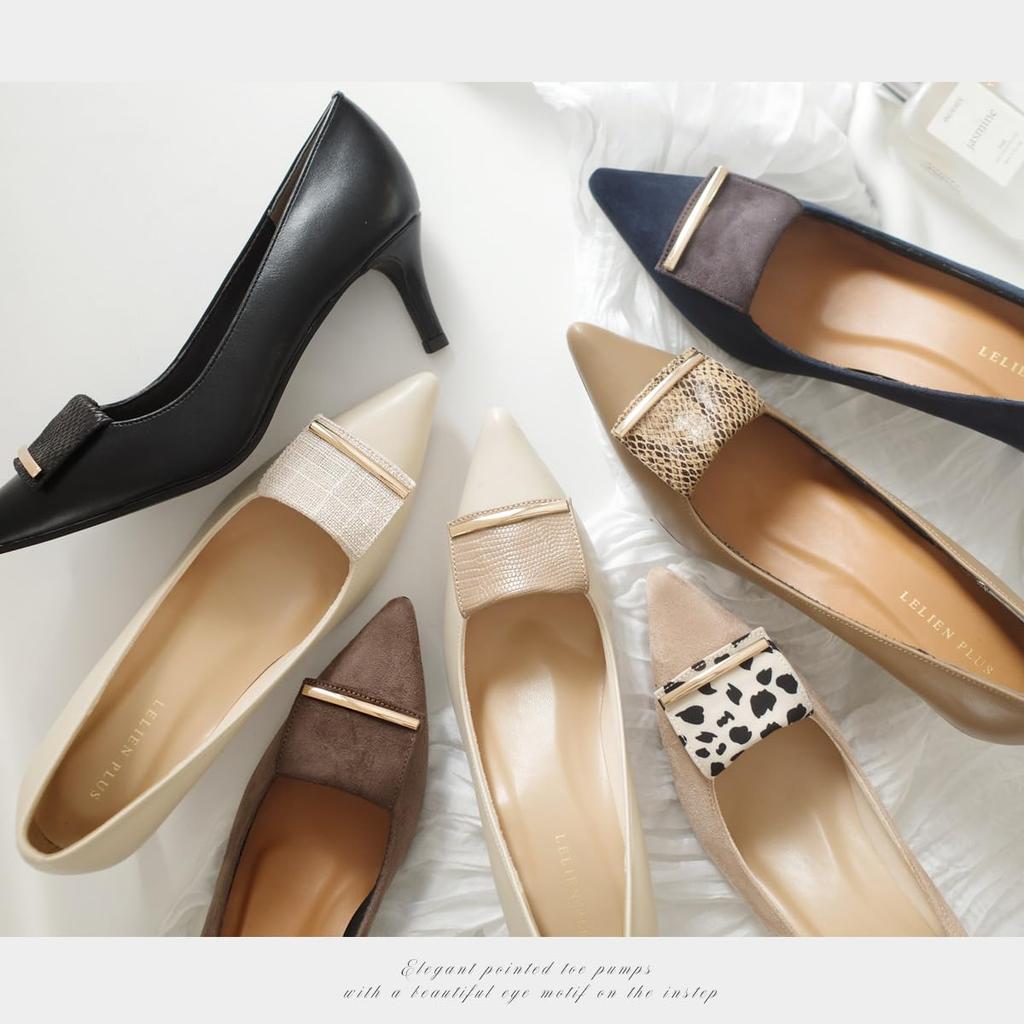 [AmiAmi] 6cm Heel Pointed Toe Pumps for Women KH7542 (M (23.5cm-24.0cm), Black (Suede))