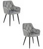 JORK Chair - Silver-gray Velvet / Black Legs X 2