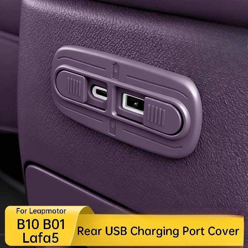 For Leapmotor B10 B01 Lafa5 B05 Car Rear USB Charging Port Cover Scratch-resistant Protector Interior Accessories