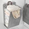 Foldable Laundry Hamper Space-saving Wall Mounted Dirty Clothes Organizer with Handles Multi-purpose Storage Bag for Household