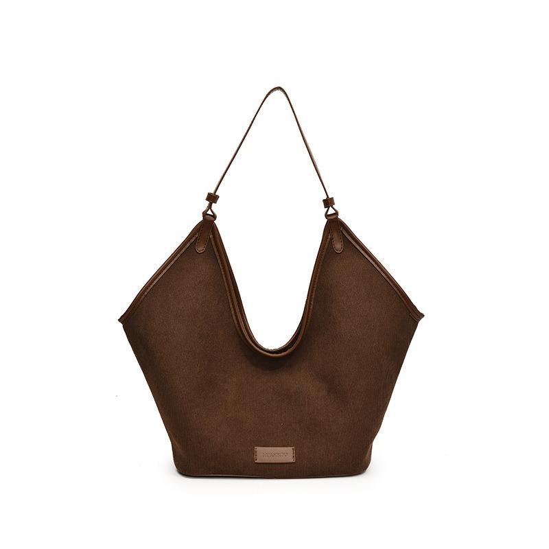 Autumn and winter textured suede big bag women's new retro velvet tote bag fashionable versatile commuter armpit bag