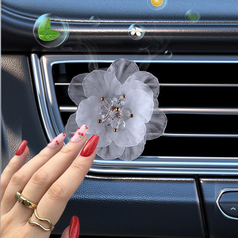Car Perfume Clip Flower Air Outlet Car Air Freshener Peach Blossom Aroma Diffuser Car Decoration Accessories Fresh Air