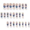 Uñas postizas brillantes con forma de ataúd, disponibles en 12 tamaños, 24 puntas de uñas francesas para decoración de uñas DIY.