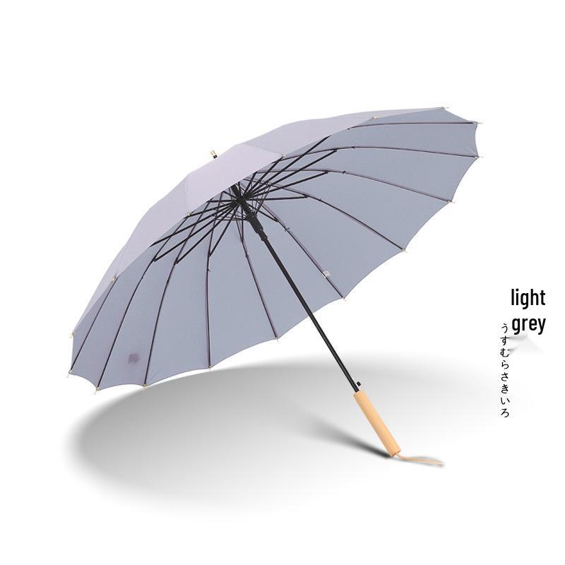 Sturdy 16-Rib Large-Handle Umbrella with Custom Logo for Primary School Students