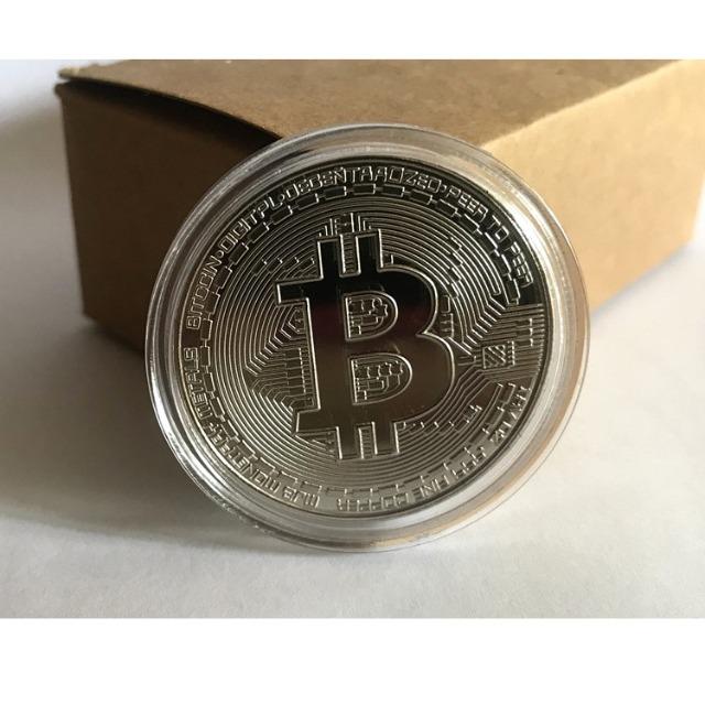 Moneta prezentowa BTC Casascius Bit - pozłacany metal, antyczna imitacja, fizyczny symbol Bitcoina, kolekcjonerska sztuka
