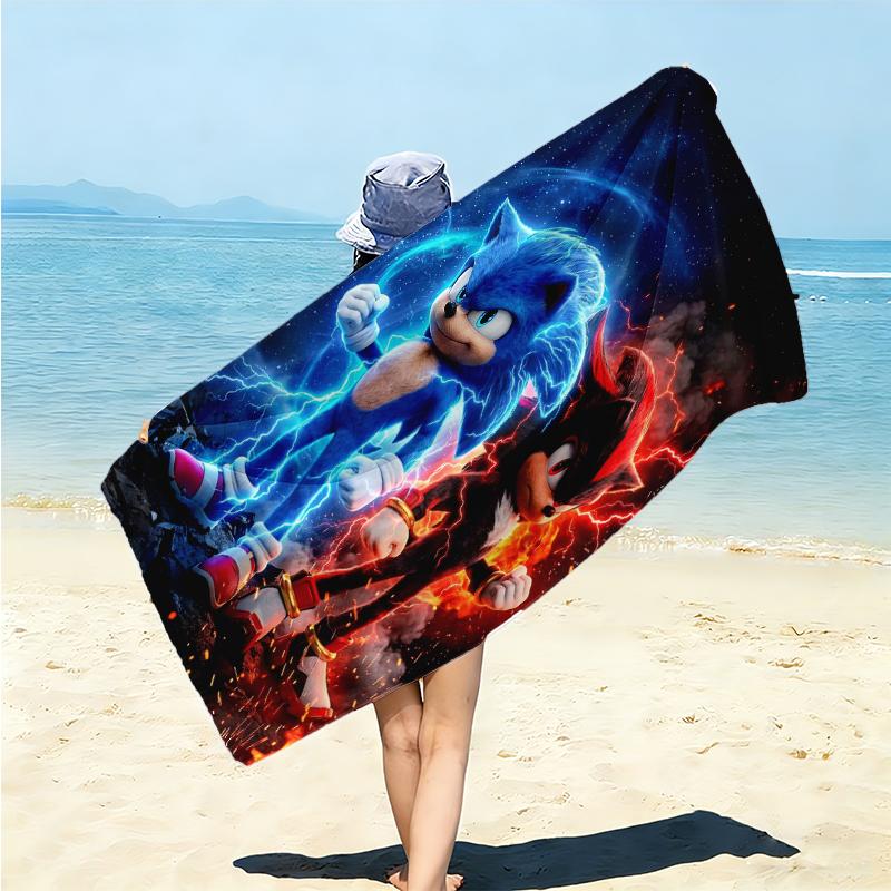 1Pc Sonic Adventure Team Sonic Beach Towel Microfiber Beach Towel Thin Absorbent For Beach Swimming Yoga Bath Sports 0917237