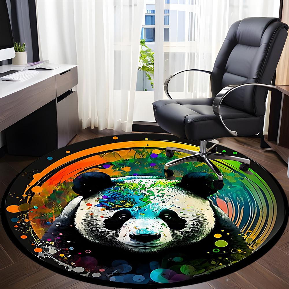 1pc Panda Colors Office Round Area Rug, Under Office Chairs Bedroom Living Room Home Decor, Room Deco, Available in Various Sizes