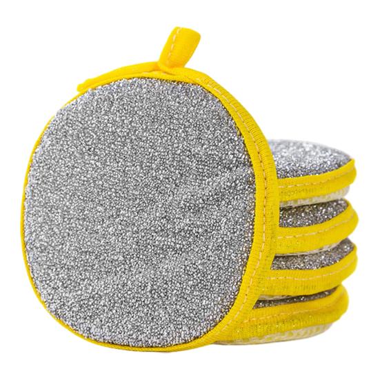 

5/10/20 шт. Губка для мытья посуды Хорошая впитывающая способность Без царапин Двусторонний дизайн Очиститель остатков пищи 5pcs жёлтый