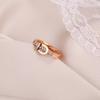 Stainless Steel New Fashion Upscale  Rose Gold Color Zircon Belt Buckle Shape Wedding Bride Rings For Women Ladies
