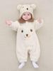 Cozy Fleece Cotton Baby Romper - Warm Long Sleeve Onesie for Autumn/Winter (Newborn To Toddler)