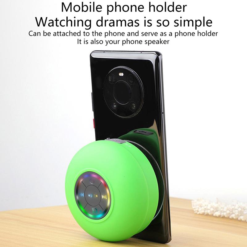 2025 Bathroom Waterproof Wireless Led Bluetooth Speaker Large Suction Cup Mini Portable Speaker Outdoor Sports Stereo Speaker
