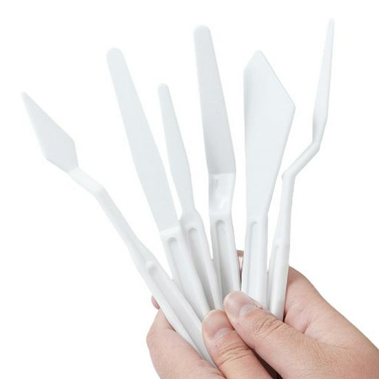 Plastic Palette Knife Set (Single/5pcs/6pcs) for Watercolor, Acrylic, Oil Painting