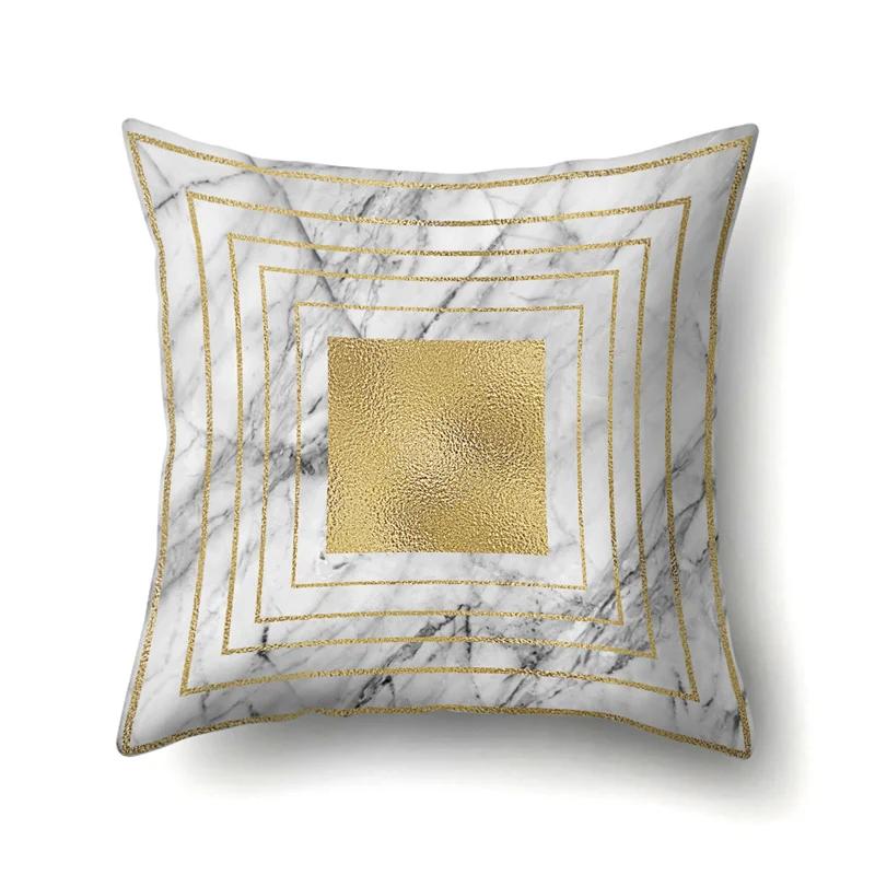 45x45cm Geometric Stripe Pillowcase Simple Marble Patchwork Cushion Cover Art Linear  Sofa Office Seat Home Decor