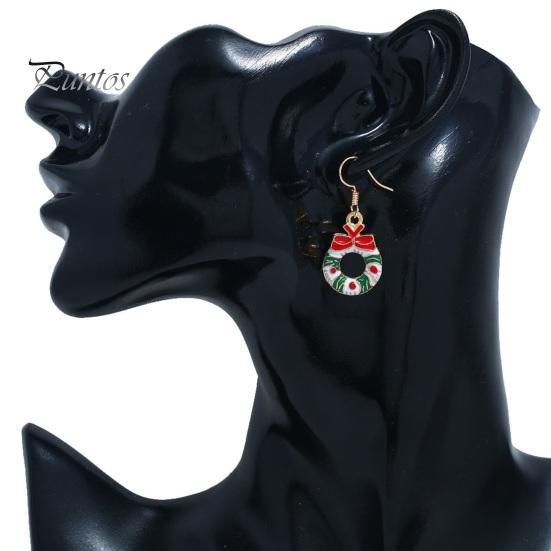 

1 пара радостных рождественских сережек-гвоздиков, праздничная рождественская елка, Лось, снеговик, Санта-Клаус, дизайн, серьги для женщин и девочек