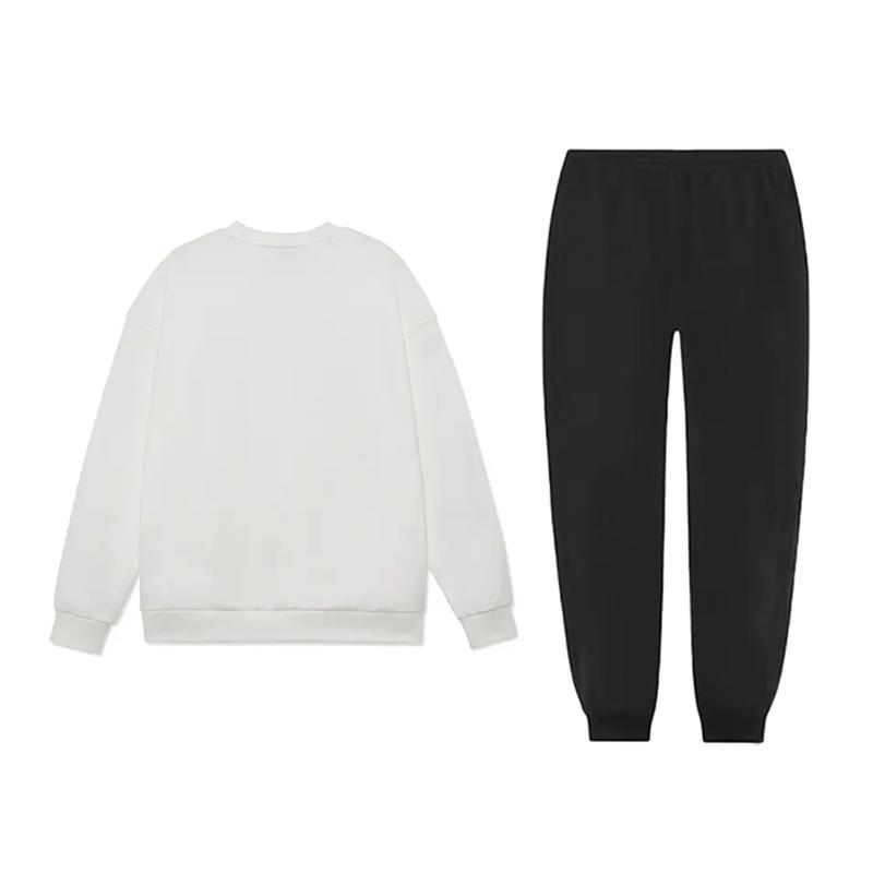 Li-Ning Letter Fleece Warm Comfortable Versatile Round Neck Pullover Sweatshirt Casual Sports Suit Unisex sweatshirt AWDVP37-1+YKLV207-1