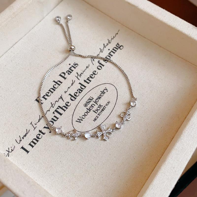 Cross Bracelet: Luxe, Niche, Exquisite, Sophisticated Jewelry Adjustable Pull-Chain Design Women's Accessories