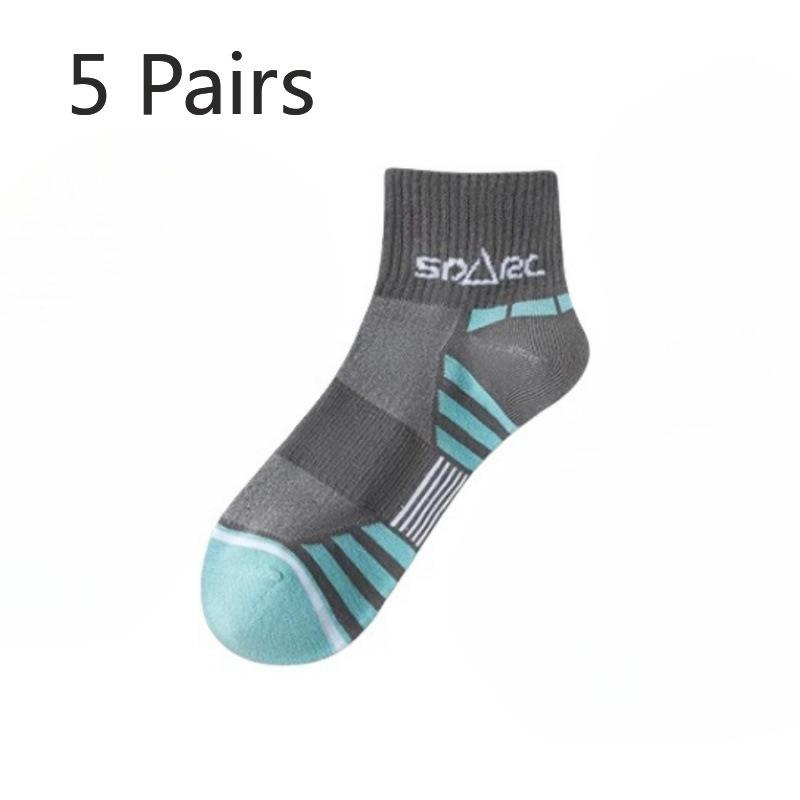 5 Pairs of Men's Summer Thin Basketball Sports Deodorizing Sweat-absorbing Breathable Youth Pure Cotton Socks