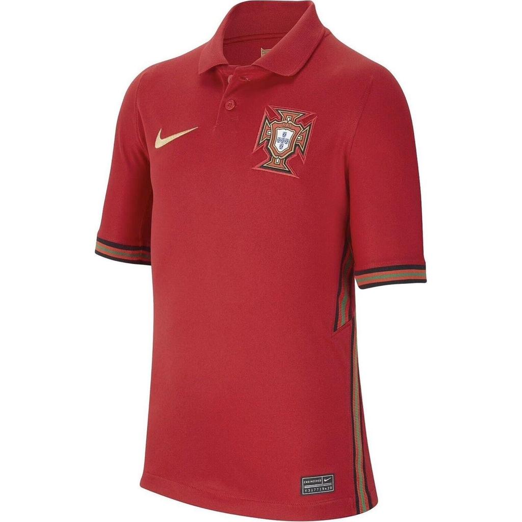Nike Portugal Sports Home Solid Striped Embroidered Short Sleeve Polo Kids Tops CD1040-687