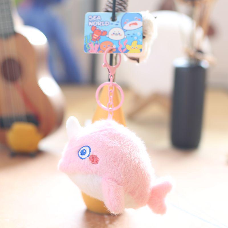 Adorable Marine Animal Plush Keychain: Crab, Lobster, Jellyfish, Shark Bag Charm Souvenir