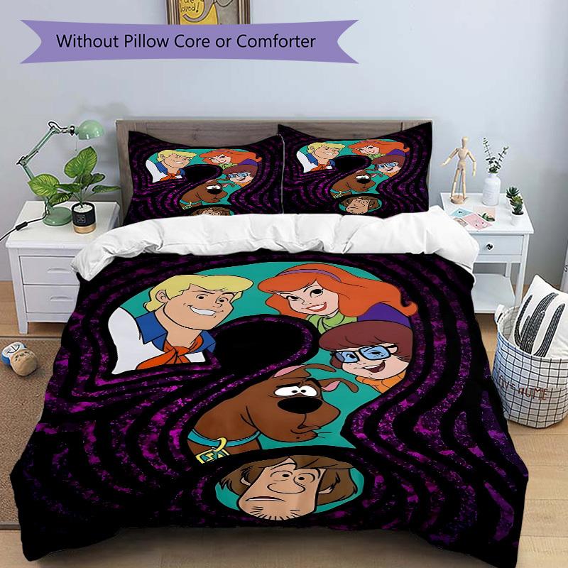 3pcs Scooby-Doo Duvet Cover Set, Includes 1 Duvet Cover and 1/2 Pillowcases (No Insert) yy251104246