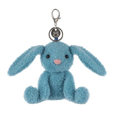 Apricot Lamb Blue Velvet Bunny Cute Soft Keychain Plush Toy, Perfect for Boys and Girls, Fits Kids Backpacks and Purses, 12cm
