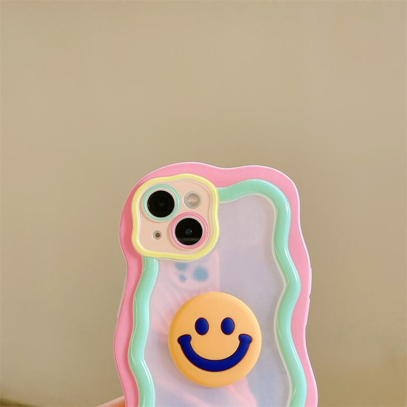 Macaron 3D Smileys Phone Case for Apple 15, Huawei Mate50Pro, P60 - Trendy Girls' Style Interchangeable with 14