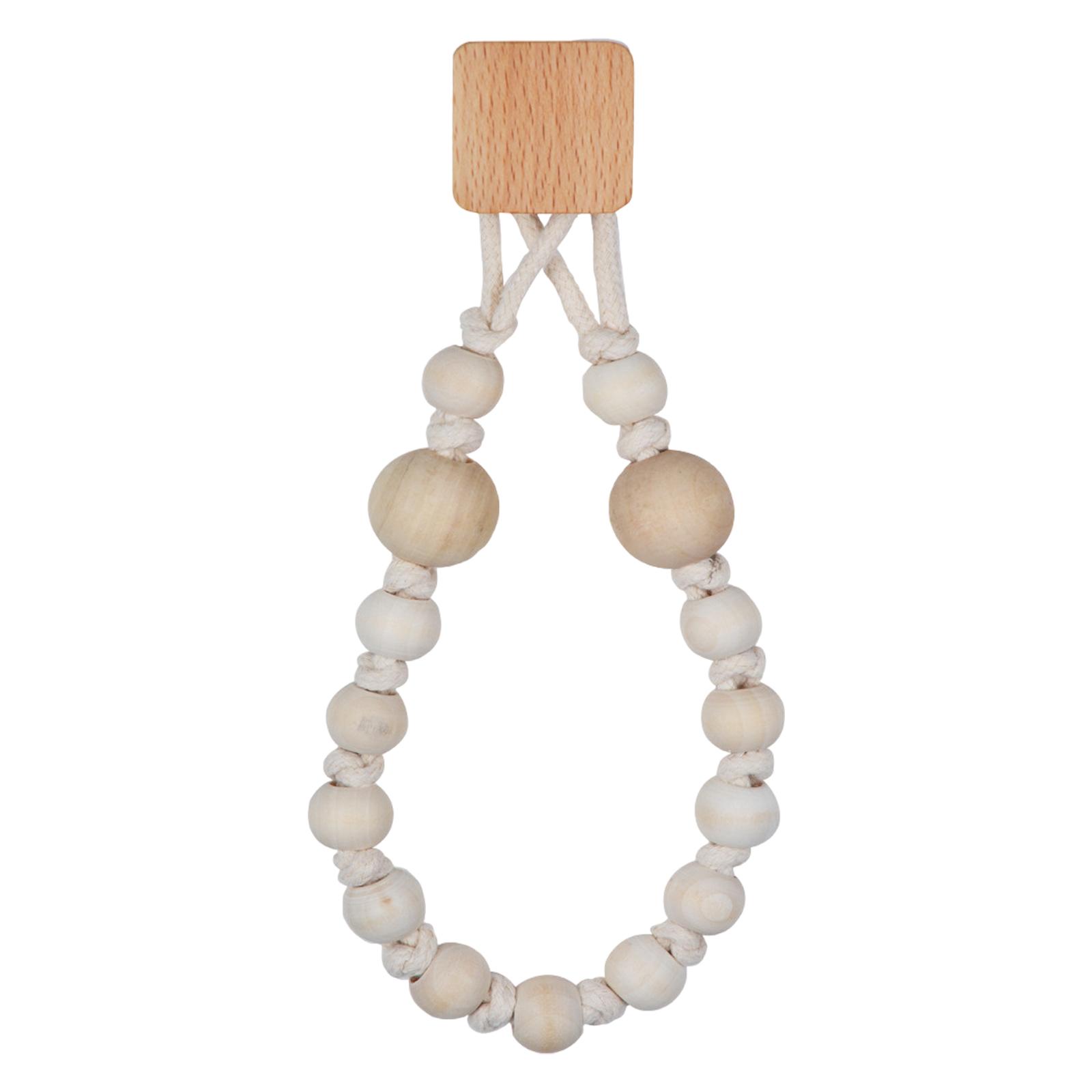 

Practical Sturdy Wood Hook Rope Shelf Towel Holder Bathroom Storage Rack Accessory Portable for Home Organization 2