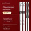 Essstäbchen-Set aus 316L Edelstahl, rutschfest, verbrühungssicher, quadratisch, für Hot Pot und Kinder