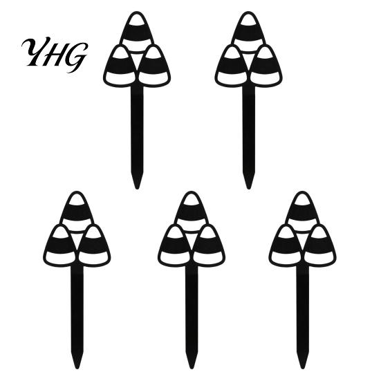 Witch Hat Flower Pot Decor 5Pcs Halloween Planter Stakes, Acrylic Garden Sign for Outdoor Yard Lawn Backyard, Indoor Potted Plant Accessories