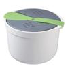 Large Capacity Double-Layer Microwave Lunch Box with Rice Spoon and Steamer