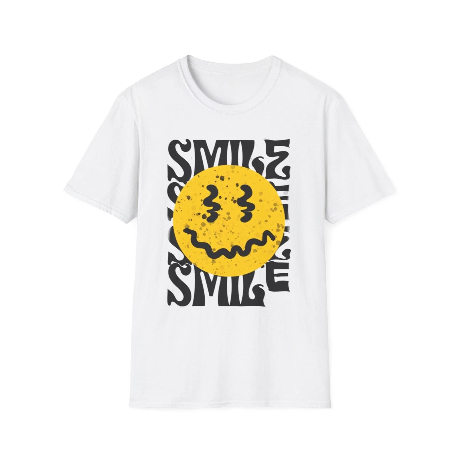 Cheerful Smile T-Shirt for Positive Vibes, Casual Wear, Gifts, Mood Booster, M