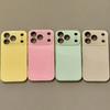 Husă de protecție pentru cameră din sticlă securizată de lux în culoare bomboană pentru iPhone 17 16 15 14 13 12 Pro Max, bumper rezistent la șocuri, capac spate dur