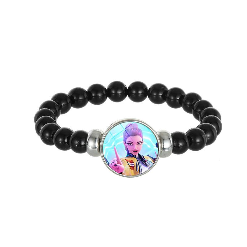 Demon Hunters Saja Boy Beaded Bracelet, Lumi Zoe Mira Black Bead Jewelry