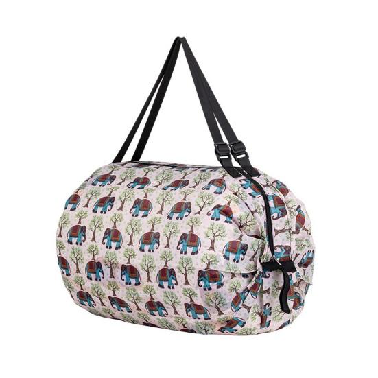 Foldable Shopping Bag Reusable Grocery Storage Tote Bag Portable Oxford Cloth Shoulder