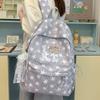 Schoolbag Cold Fog Gray Polka Dots Stars Full Print Backpack Primary School Students Junior High School Students Schoolbag Women Lightweight Large