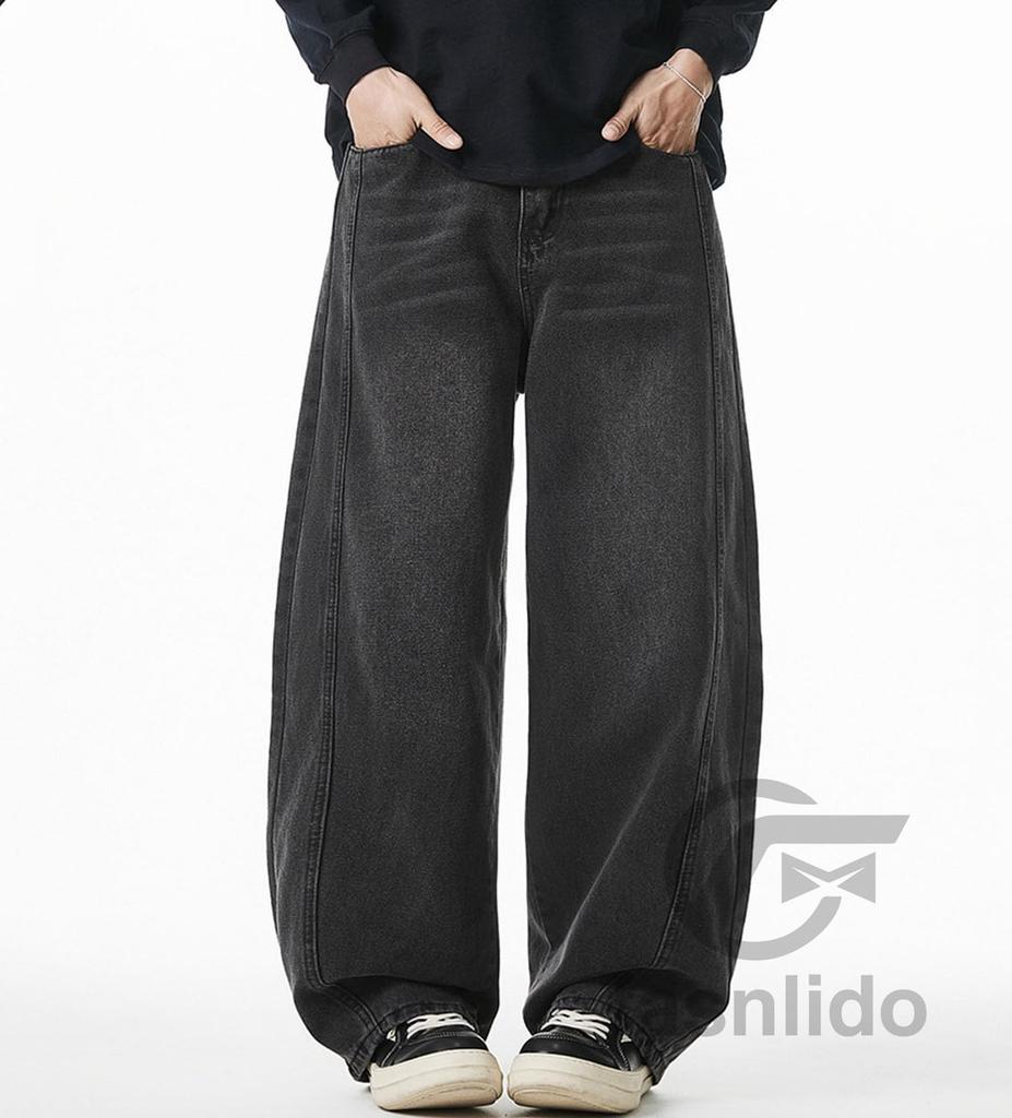 Wide Leg Long Straight Loose Solid Plus Winter Black [F fasnlido] Men's Jeans, Pants, Fit, Fit, Color, Sizes, Cotton, Spring, Summer, Fall, (JP,