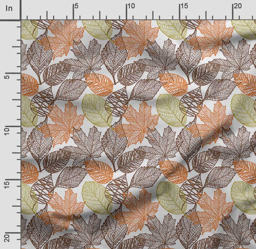 Soimoi Leaves Print,  Cotton Cambric, Quilting Fabric Sold by The Yard 42 Inch Wide, Medium Weight Cotton Fabric,
