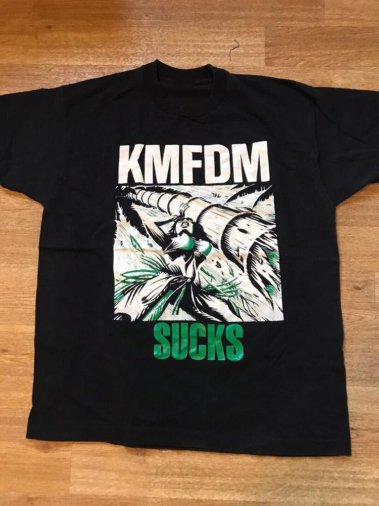 VTG 90s KMFDM SUCKS Gift FAmily Cotton Black All size Shirt E449 Unisex T-Shirt M