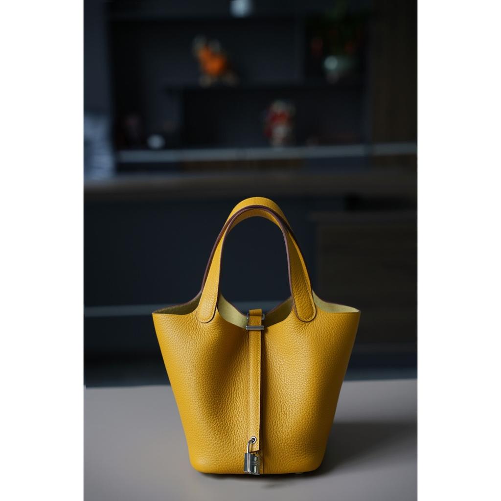 TC First Layer Cowhide Wax Thread Hand-sewn Vegetable Basket All-steel Hardware Brushed Oil Edge Handbag Craftsman Code