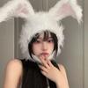 Kawaii Earflap Cap Rabbit Ear Protection Cap Winter Head Warmer  Women Girls