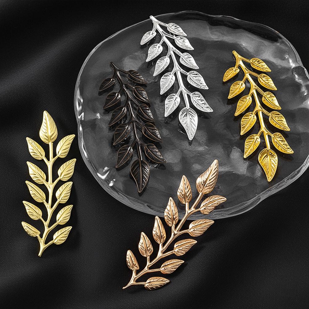 Vintage Men's Suit Brooches Parts Leaf-shaped Shirt Collar Breastpin Decoration Supplies Party Hair Jewelry Making Accessories